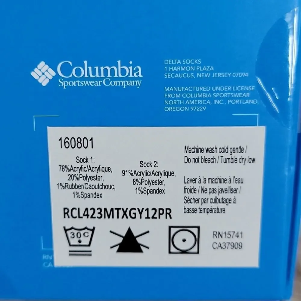 COLUMBIA MEN'S WINTER THEME SOCKS, NEW IN BOX!